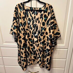 Leopard Animal Print Elbow-Length Sleeve Kimono (ONE SIZE)
